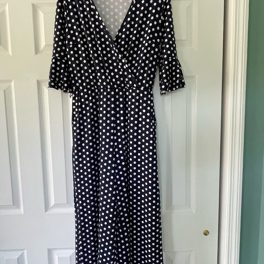 Navy/White Polka Dot Jumpsuit